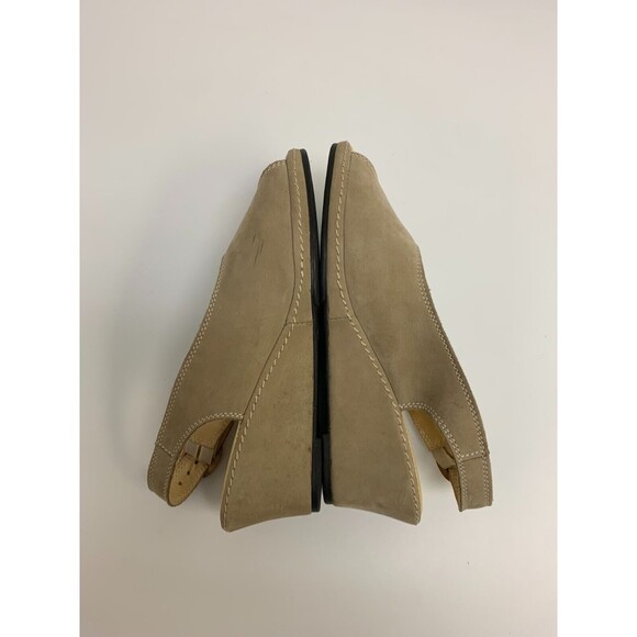 BOGO La Plume Wedge Slingback Sandal Taupe Nubuck Leather Womens EUR 39 US 8.5 - Picture 9 of 15